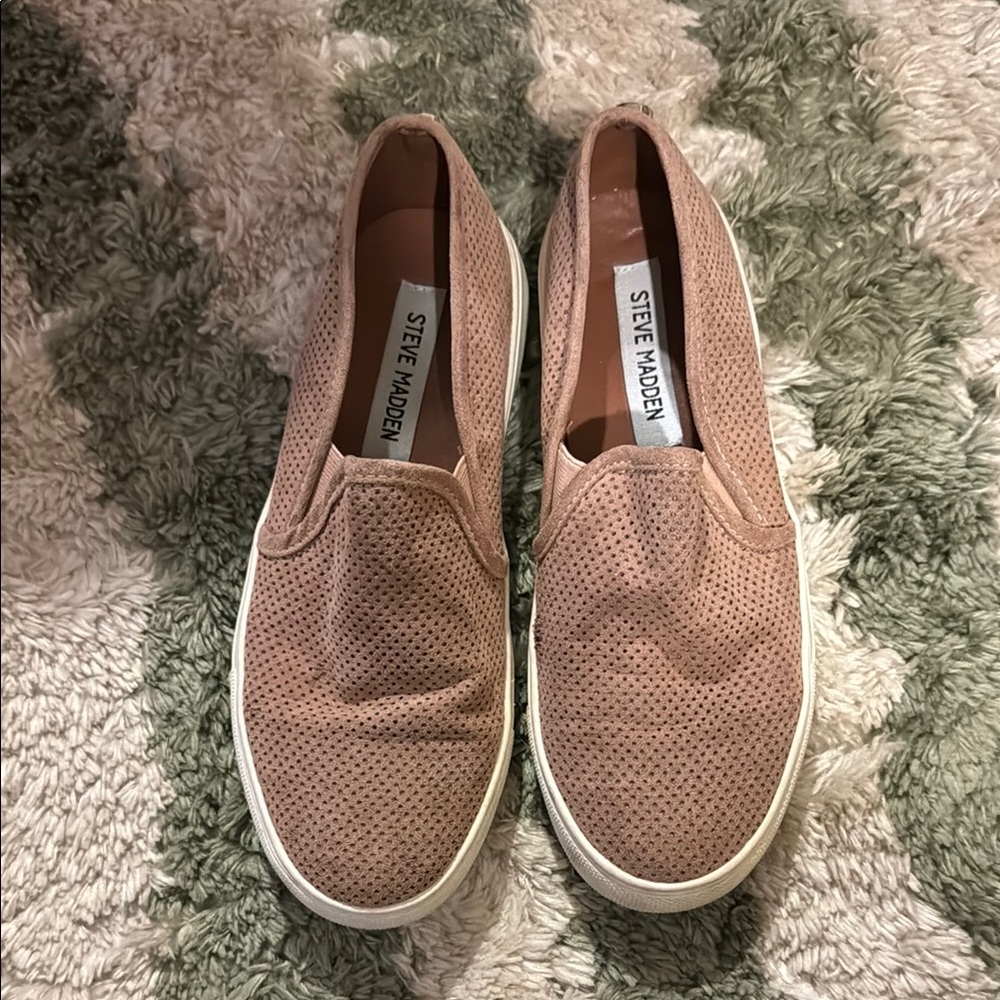 Steve Madden Perforated Slip-On Sneakers - Tan